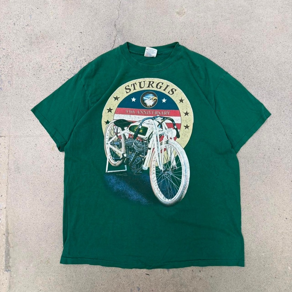 Vintage 90s Single Stitch Sturgis Bike Rally 1995 Double Sided T-Shirt (Size XL)